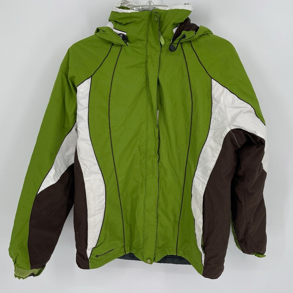 Columbia Women's Green Brown‎ 3-in-1 Interchange Hooded Ski Jacket Size M